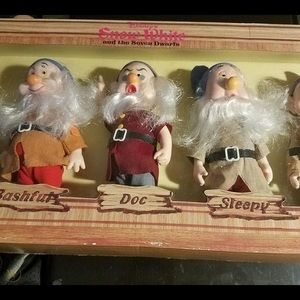 Vintage Snow White Seven Dwarfs Toy Dolls Figures Bikin